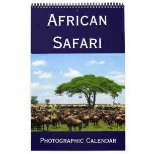 Calendário safari fotográfico africano 2025