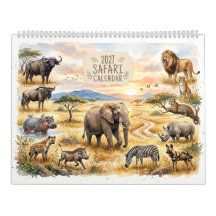 Calendário Safari Otimizado para Duas Páginas 2027