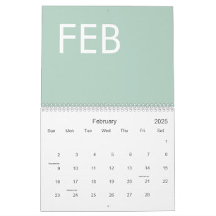 Calendário Sage Green Modern Minimalist