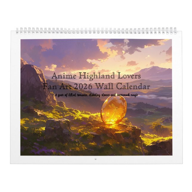 Calendário Sassenach-Style Scottish Anime Highland Lovers Fan (Capa)
