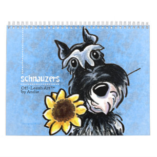 Calendário Schnauzers Off-Leash Art™ Vol 1