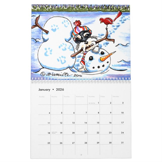 Calendário Schnauzers Off-Leash Art™ Vol 1 (Jan 2026)