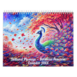 Calendário Seasonal Plumage – Botanical Peacocks Calendar