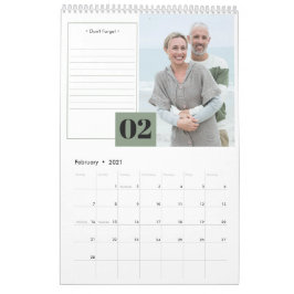 Calendário Seção de Foto Mensal de 2027 e Notas Modernas