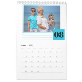 Calendário Seção de Foto Personalizada e Notas Mensais 2027