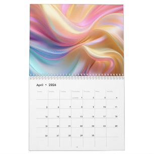 Calendário Seda Pastel Colorida