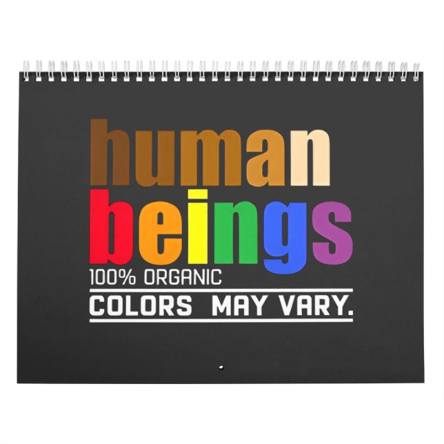 Calendário Seres Humanos 100% Cores Orgânicos Podem Variar LG (Capa)