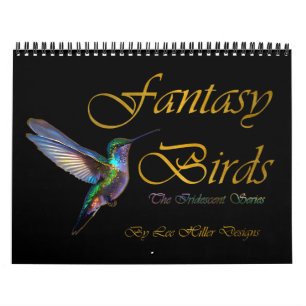 Calendário Série de Aves Iridescentes de Fantasia