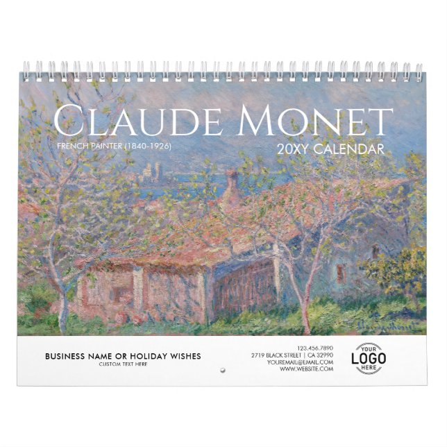 Calendário Seu logotipo Monet Art Business Promocional 2023 (Capa)