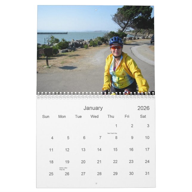 Calendário Sherie e bicicleta Califórnia de Ben (Jan 2026)