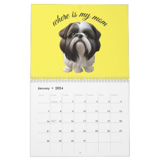 Calendário Shih Tzu - Onde Está Minha Mãe?