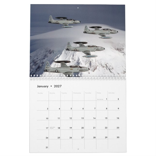 Calendário Shooting Stars T-33 (Jan 2027)