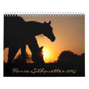Calendário Silhouettes Cavalos