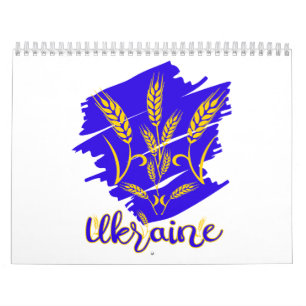 Calendário Símbolo nacional ucraniano trizub feito de orelha 