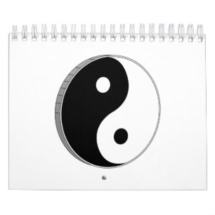 Calendário Símbolo preto e branco Yin Yang