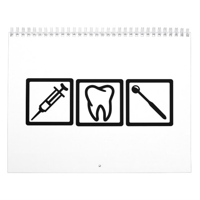Calendário Símbolos dos ícones do dentista (Capa)