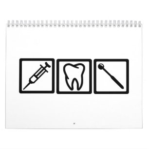 Calendário Símbolos dos ícones do dentista