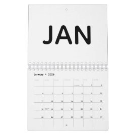 Calendário Simple Black and White 2026