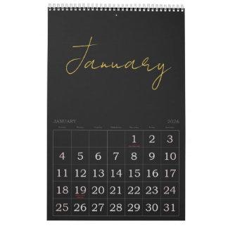 Calendário Simple Clean Typography Design