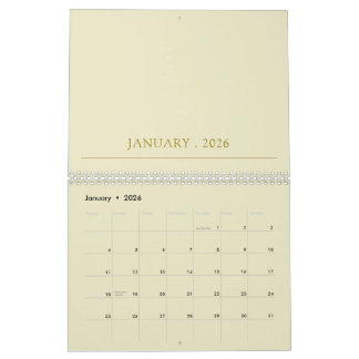 Calendário Simple Clean Typography Design