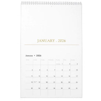 Calendário Simple Clean Typography Design