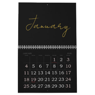 Calendário Simple Clean Typography Design