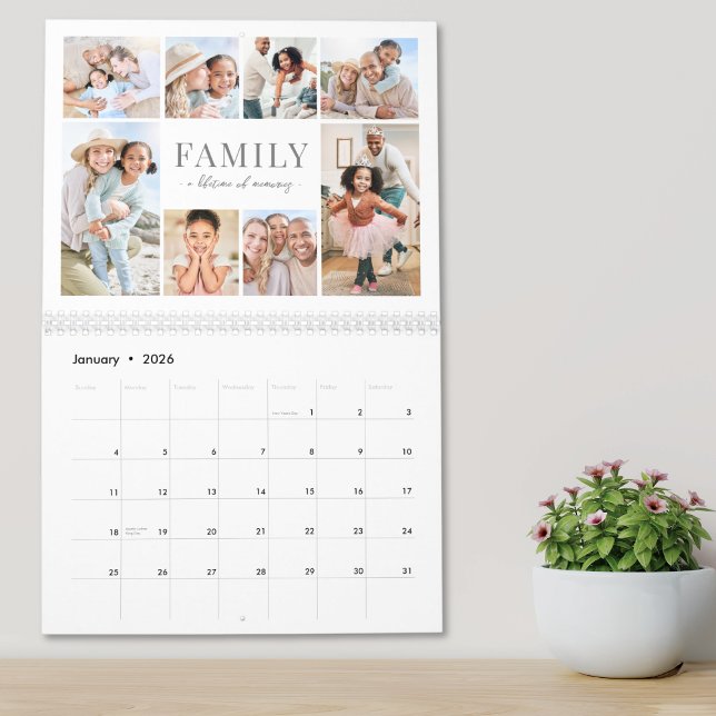 Calendário Simple Family Photo Collage (Simple Family Photo Collage Calendar )