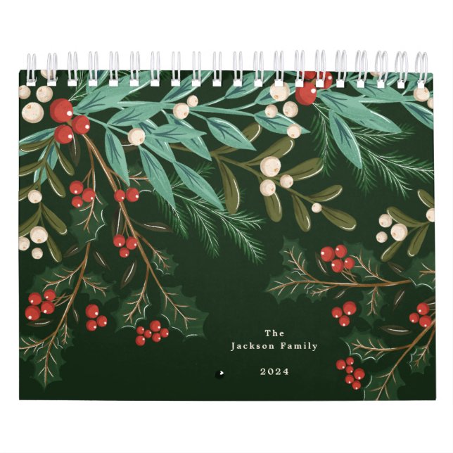 Calendário Simple Green USA America Weekly Planner 2026 (Capa)