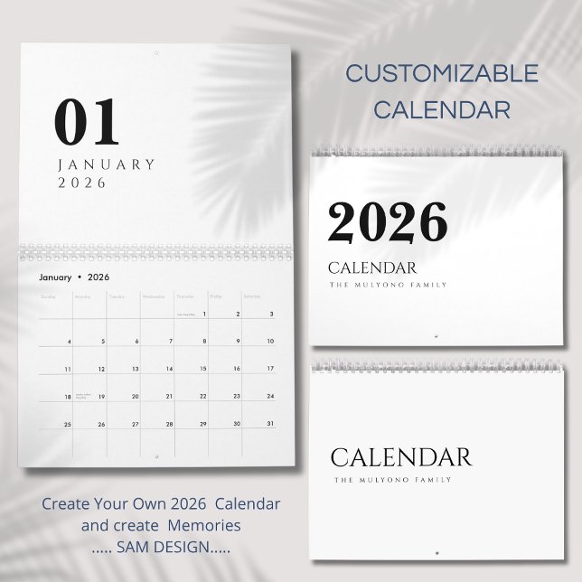 Calendário Simple Luxury Design (Criador carregado)