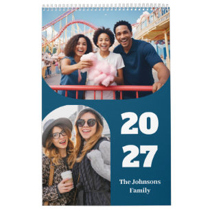 Calendário Simples Moderno Personalizado 26 Fotos Família 202