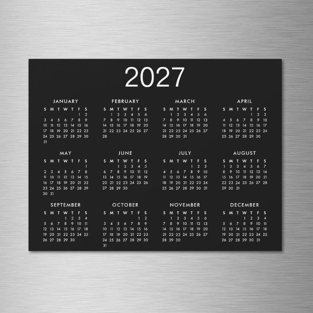 Calendário Simples Preto E Branco 2025 (Criador carregado)