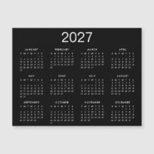 Calendário Simples Preto E Branco 2025