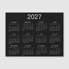 Calendário Simples Preto E Branco 2025