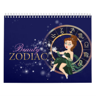 Calendário Sinais de zodiac de beleza mais gráfico de símbolo