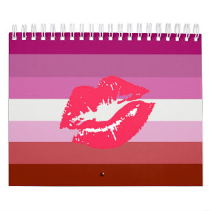Calendário Sinalizador do Orgulho Lésbico Lipstick