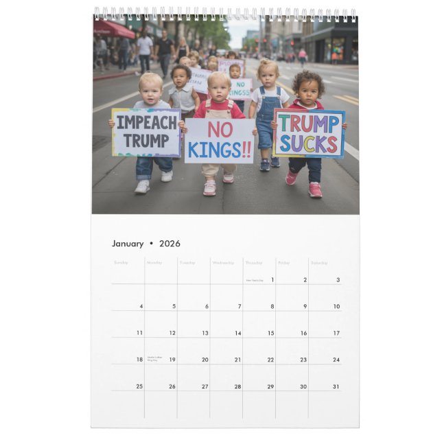 Calendário Single Page Trump Calendar (Jan 2026)