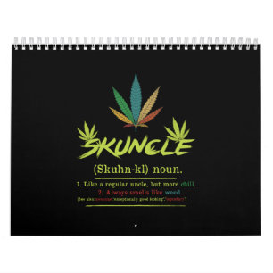 Calendário Sktio Definition Weed Fumando Tio Engraçado Stoner