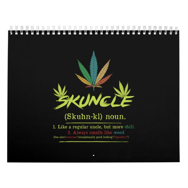 Calendário Sktio Definition Weed Fumando Tio Engraçado Stoner (Capa)