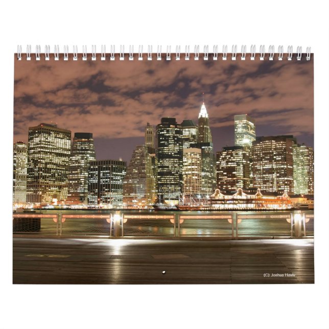 Calendário Skyline da Nova Iorque na noite (Capa)