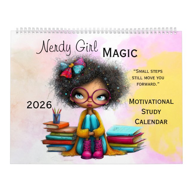 Calendário Smart Girl Motivational Study Wall Calendar 2026 (Capa)