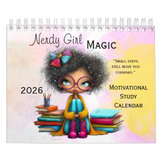 Calendário Smart Girl Motivational Study Wall Calendar 2026