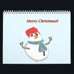 Calendário Snowman. Merry christmas!!<br><div class="desc">Alegria do natal em seu lar.</div>