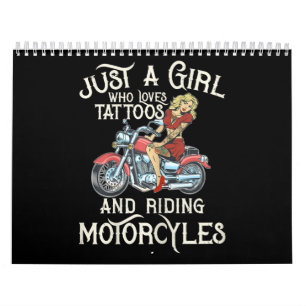 Calendário Só Uma Garota Que Ama Motocicletas Engraçada Art