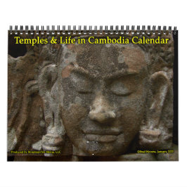 Calendário sobre Templos e Vida no Camboja