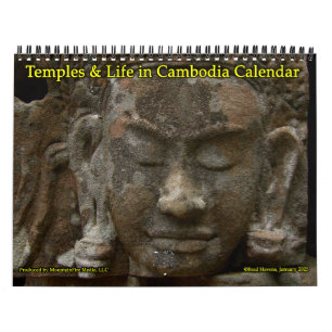 Calendário sobre Templos e Vida no Camboja