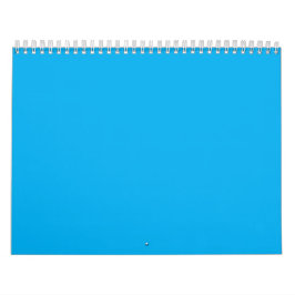 Calendário Solid Azure Blue Background – Minimalist Template