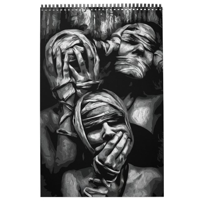 Calendário Sombras Silenciadas: Abstrato Faces (Capa)