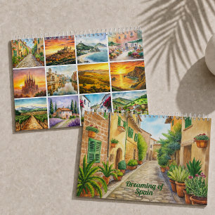 Calendário Sonhando com a Espanha 2026 Arte de Viagem em Aq