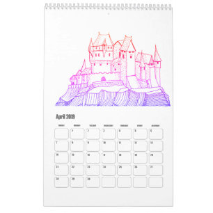 Calendário Sonho e viagem ao redor das cidades