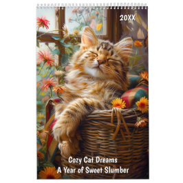 Calendário Sonhos de Gato Aconchegante – Um Ano de Sono Doce